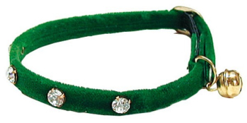COLLAR GATO FANCY RANGE STRASS VERDE
