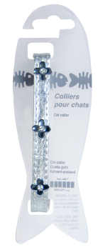 COLLAR GATO FANTAISIE SEMI PLATEADO