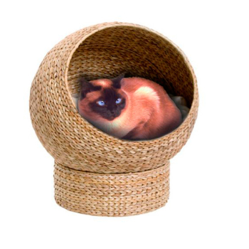 CAMA CUEVA PARA GATOS CON HOJA DE BANANA